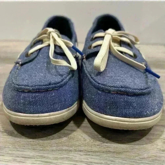 Sperry Lightweight Canvas Fabric Boat Shoes Slip On Loafers Blue White Size 9 - Picture 9 of 9